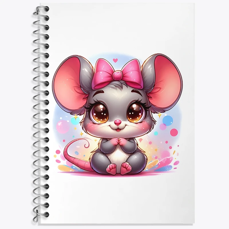 دفتر زبان 50 برگ خندالو مدل سه خط طرح موش کیوت کد F11822