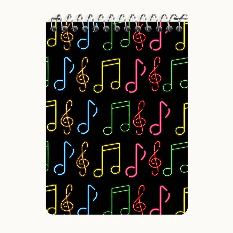 دفتر یادداشت 50 برگ خندالو طرح نت موسیقی کد N8076