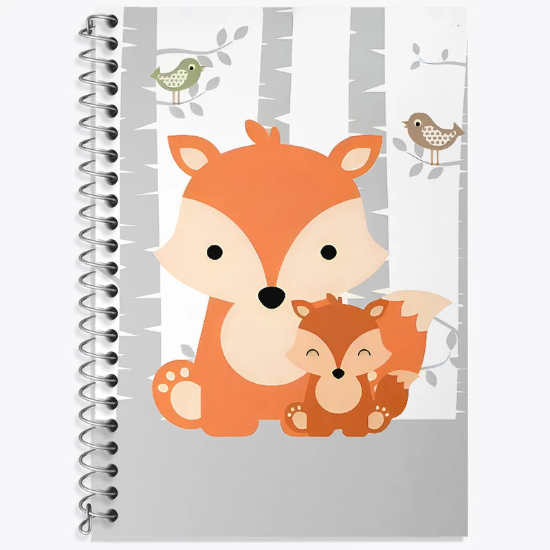 دفتر زبان دوخط 50 برگ خندالو طرح روباه بامزه کد F3180