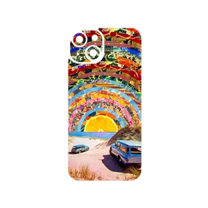 MAHOOT Collage of Orange Sky Cover Sticker for Apple iPhone 14