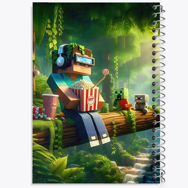 دفتر شطرنجی 50 برگ خندالو طرح ماینکرافت (Minecraft) کد F3548