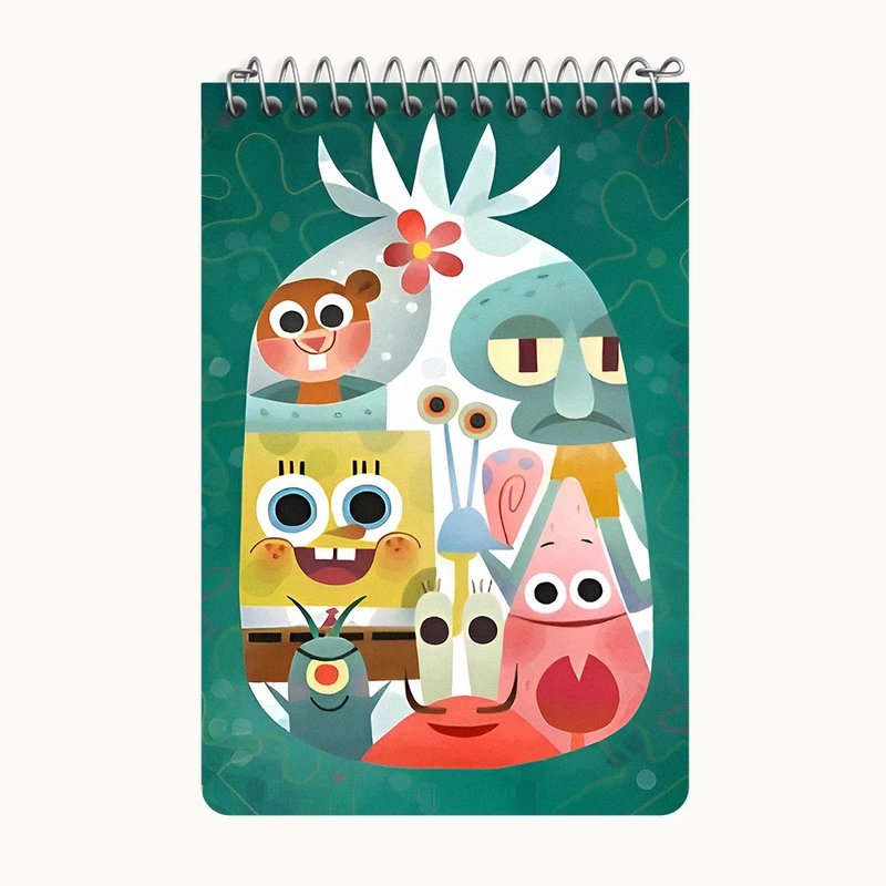 دفتر یادداشت 50 برگ خندالو طرح باب اسفنجی و پاتریک کد F6882