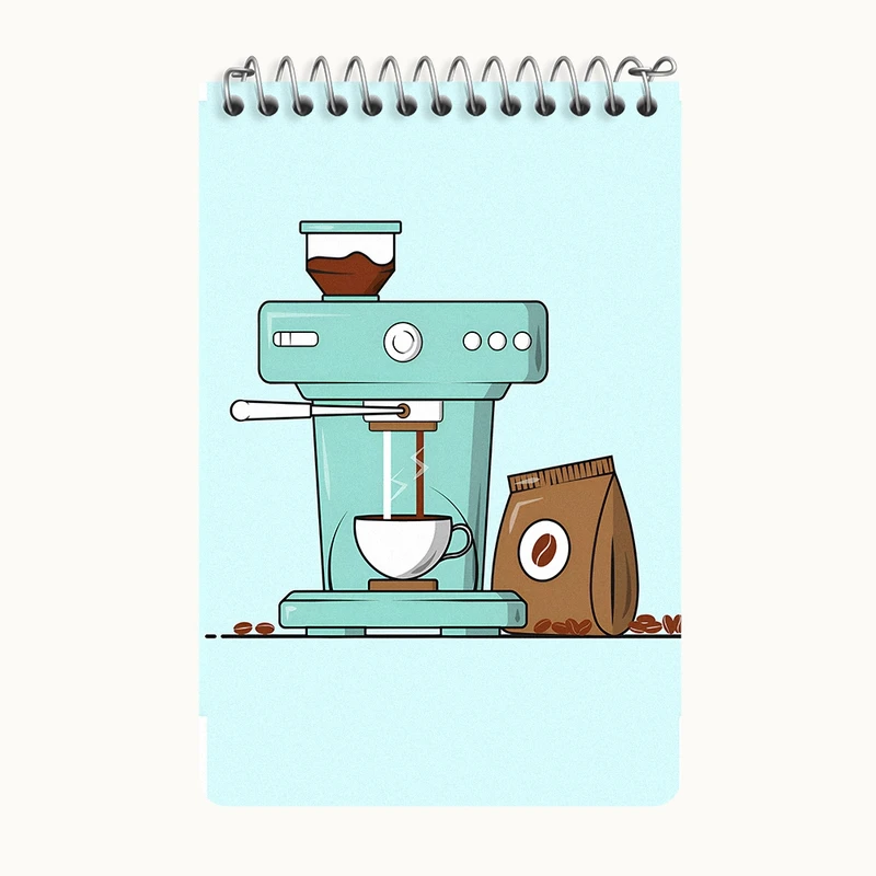 دفتر یادداشت 50 برگ خندالو طرح دستگاه اسپرسوساز کد F10400