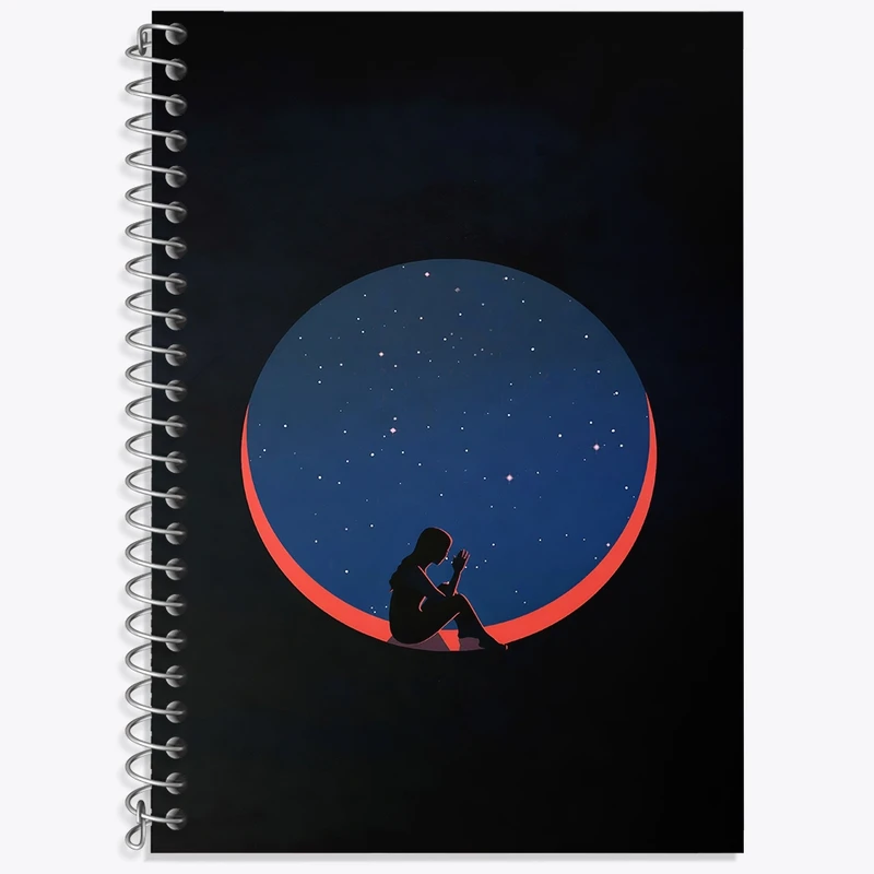 دفتر لغت 50 برگ خندالو طرح دختر و کهکشان کد F3595