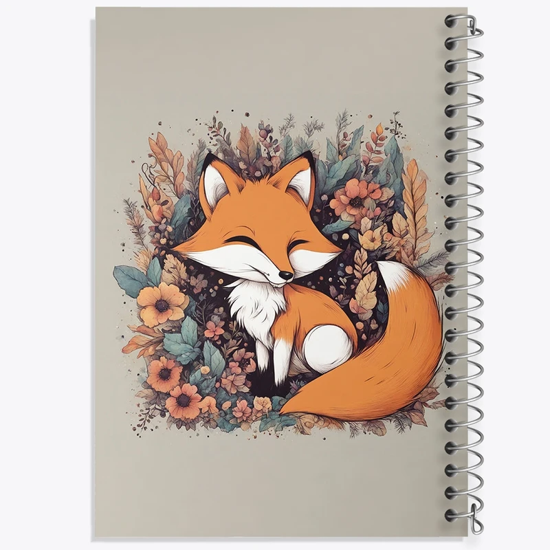 دفتر طراحی 50 برگ خندالو طرح روباه کیوت کد N1461