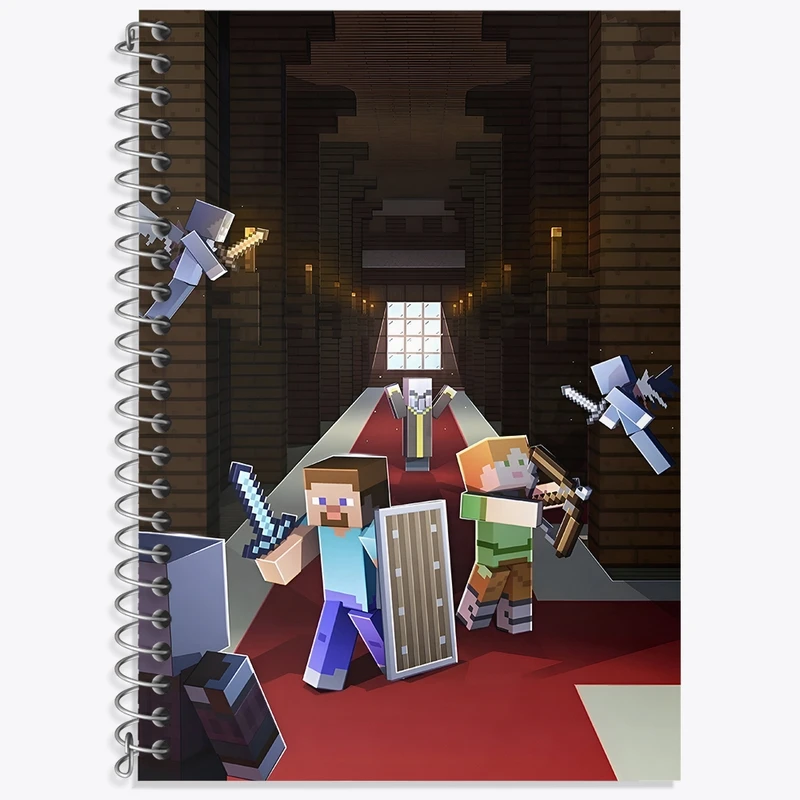 دفتر زبان 50 برگ خندالو مدل سه خط طرح ماینکرافت (Minecraft) کد F3519