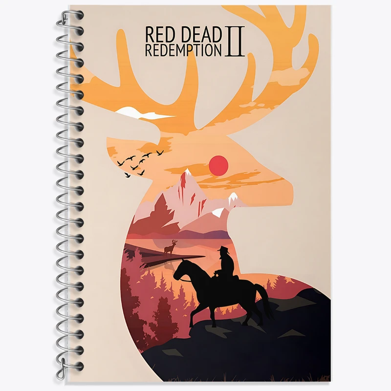 دفتر زبان دوخط 50 برگ خندالو طرح رد دد (Red Dead) کد F13602