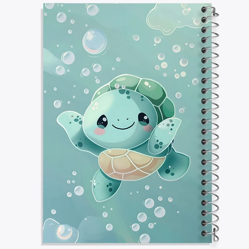 دفتر طراحی 50 برگ خندالو طرح لاکپشت کیوت کد N6314