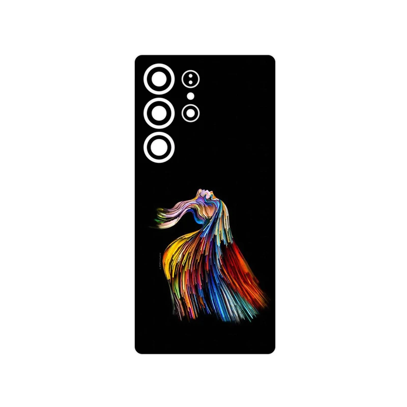 برچسب پوششی ماهوت مدل Rainbow Hair Digital Art مناسب برای گوشی موبایل سامسونگ Galaxy S25 Ultra