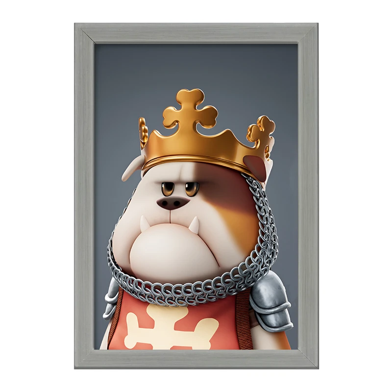 تابلو خندالو طرح سگ پادشاه کد F10051