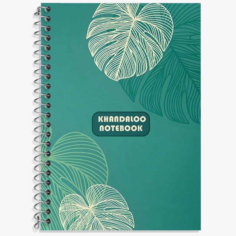 دفتر زبان 50 برگ خندالو مدل سه خط طرح پترن برگ کد N6099