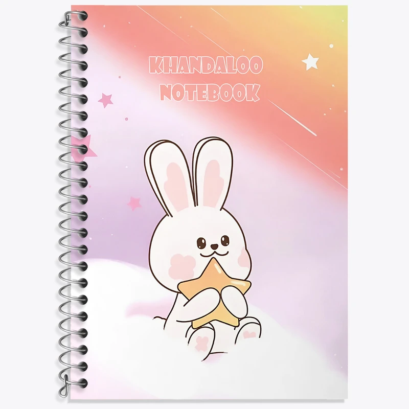 دفتر زبان 50 برگ خندالو مدل دو خط طرح خرگوش کیوت کد N6918