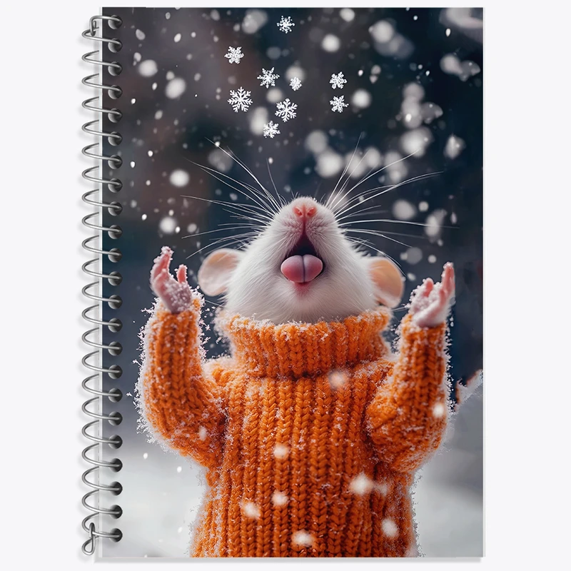 دفتر زبان 50 برگ خندالو مدل دو خط طرح موش و برف کد F8762