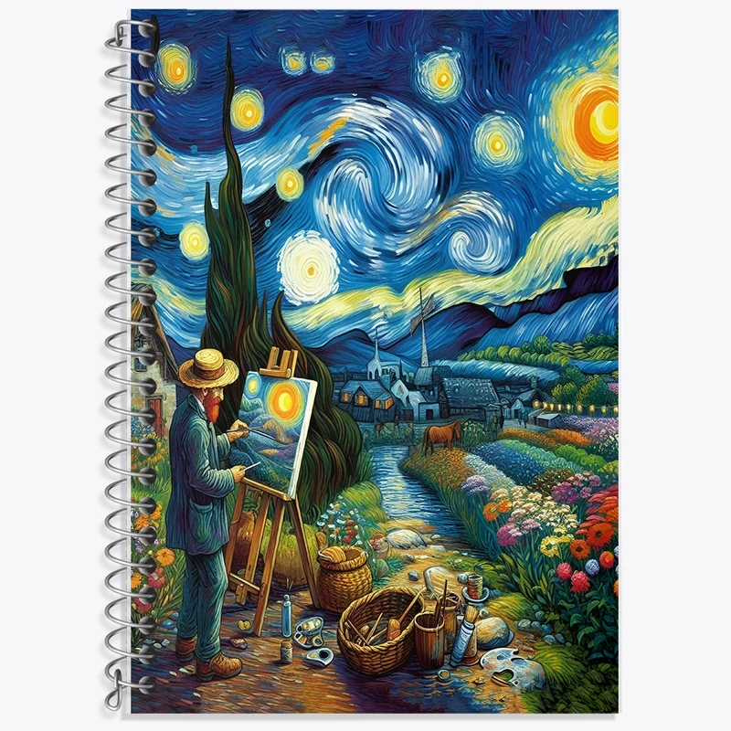 دفتر لغت 50 برگ خندالو طرح ونسان ونگوگ کد F8789