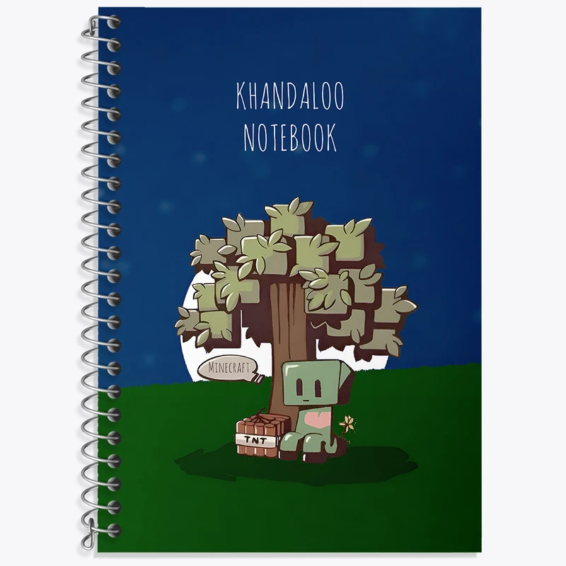 دفتر زبان 50 برگ خندالو مدل دو خط طرح بازی ماینکرافت (Minecraft) کد N8788