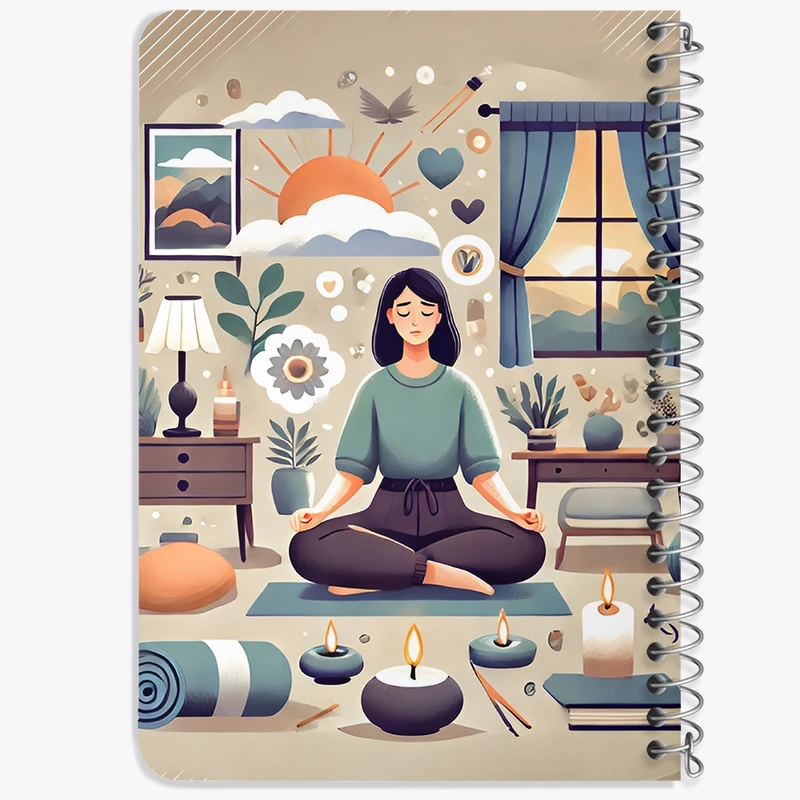 دفتر یادداشت 50 برگ خندالو طرح یوگا (Yoga) کد N5619