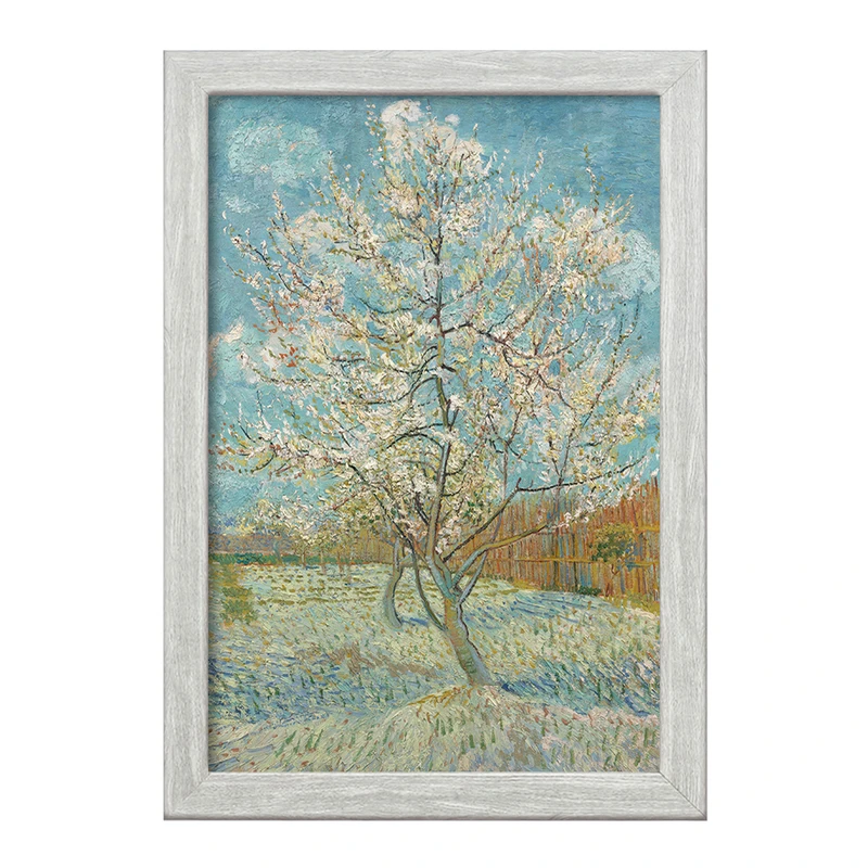 تابلو خندالو طرح درخت هلو صورتی ونسان ونگوگ (Van Gogh) کد 36806