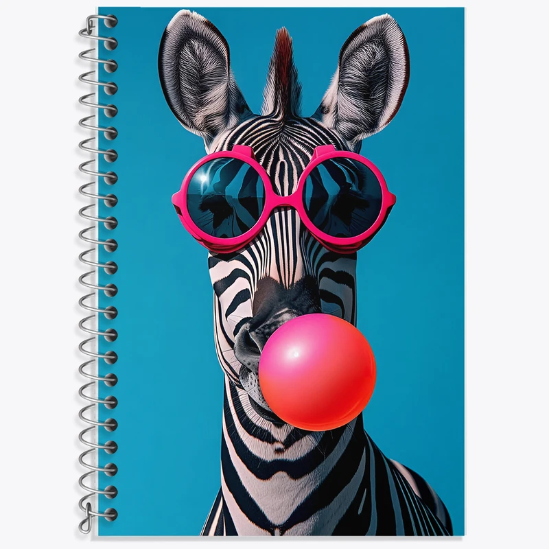 دفتر زبان 50 برگ خندالو مدل دو خط طرح گورخر بامزه کد F10733