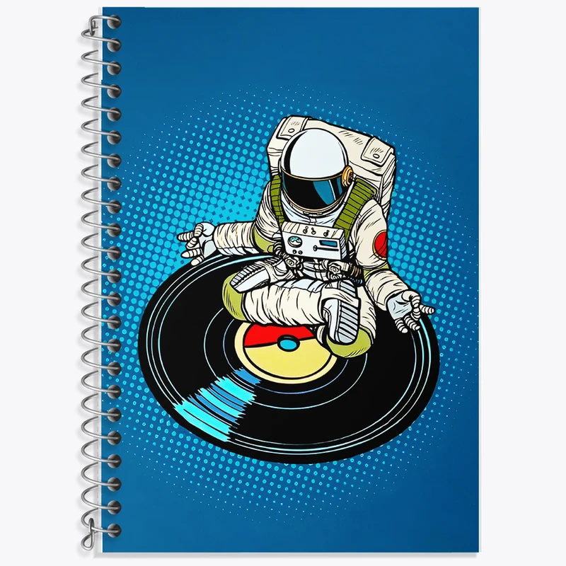 دفتر زبان 50 برگ خندالو مدل دو خط طرح فضانورد کد F10092