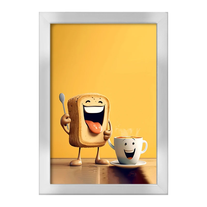 تابلو خندالو طرح نان تست و قهوه ی کیوت کد F5924