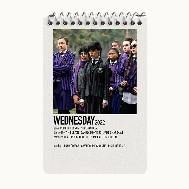 دفتر یادداشت 50 برگ خندالو طرح ونزدی (Wednesday) کد F13133