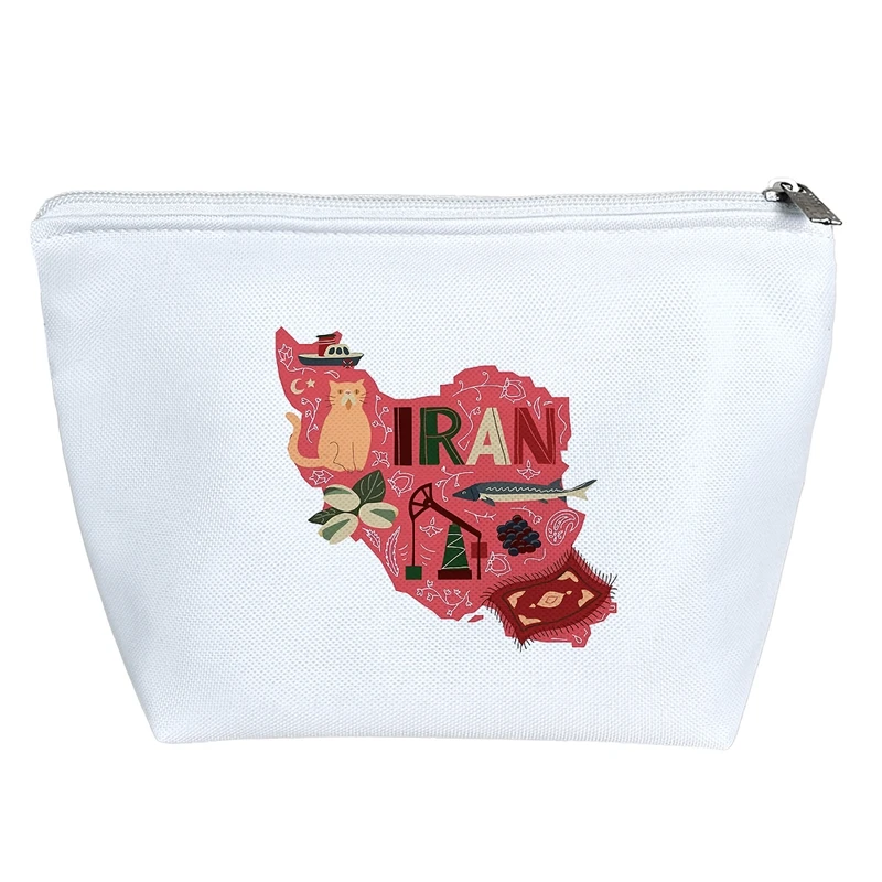کیف لوازم آرایش دخترانه خندالو مدل نقشه ایران (Iran) کد H2214