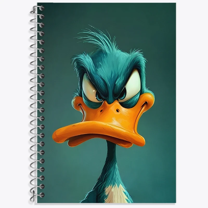 دفتر زبان 50 برگ خندالو مدل سه خط طرح دافی داک (Daffy Duck) کد F12848