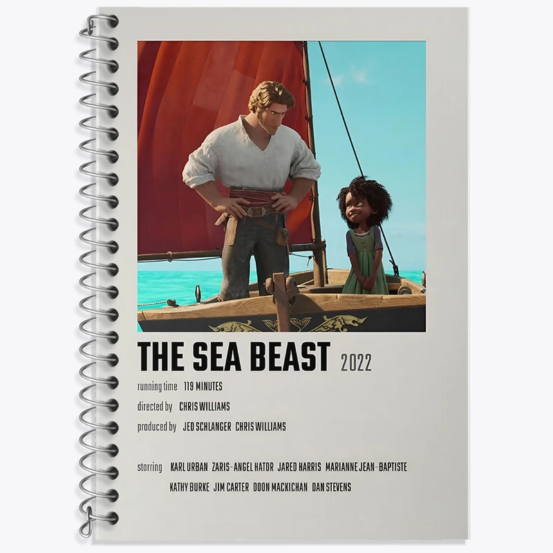 دفتر زبان 50 برگ خندالو مدل سه خط طرح هیولای دریا (The Sea Beast) کد F13271