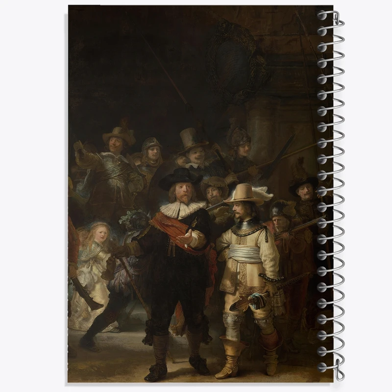 دفتر طراحی 50 برگ خندالو طرح گشت شبانه اثر رامبرانت  کد 23350