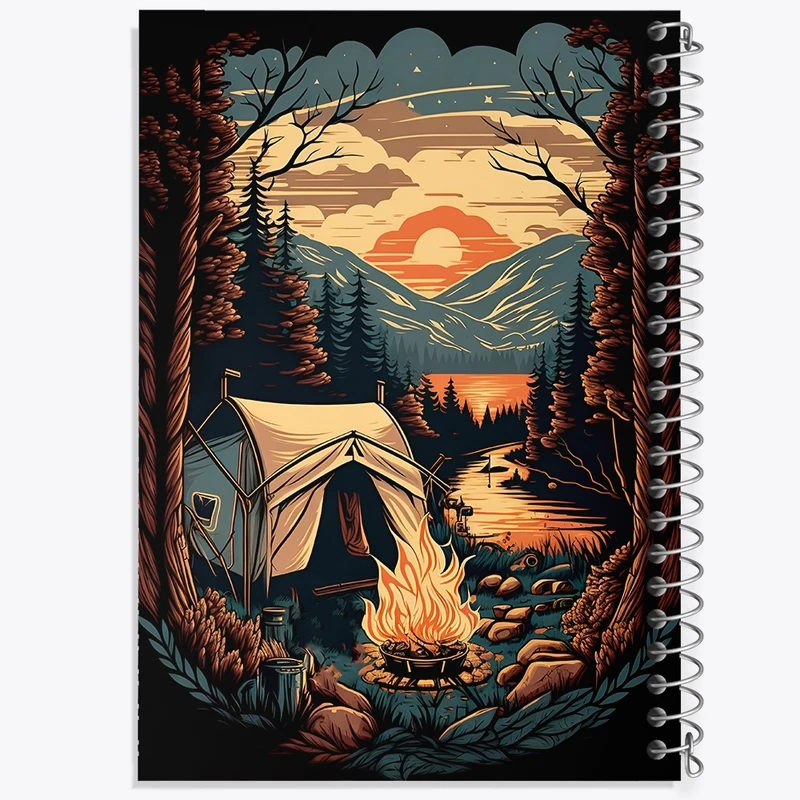 دفتر لیست خرید 50 برگ خندالو طرح کمپ در جنگل کد F4545