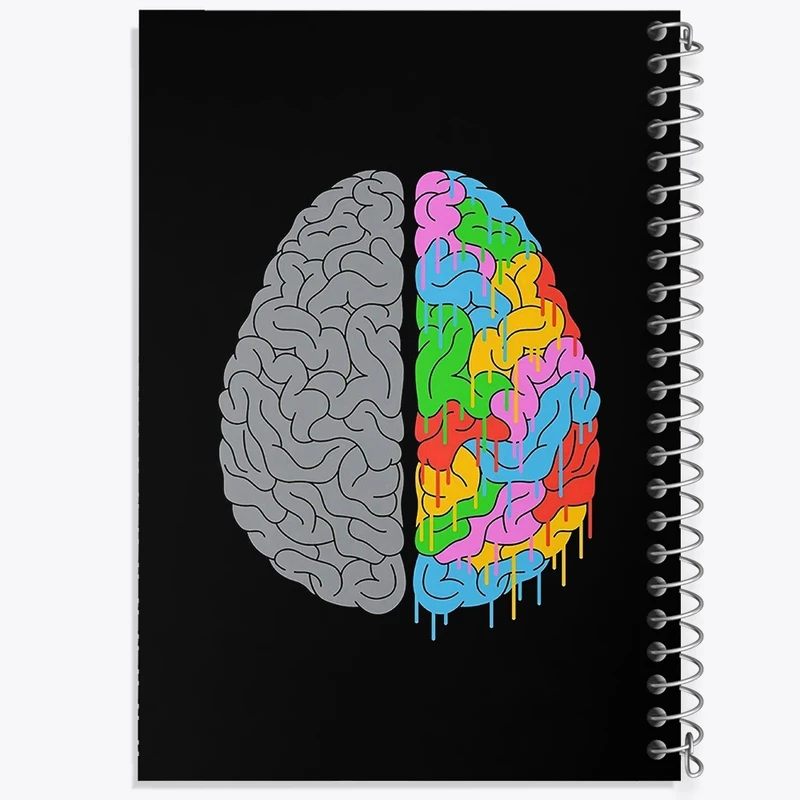 دفتر طراحی 50 برگ خندالو طرح مغز Brain کد 31068