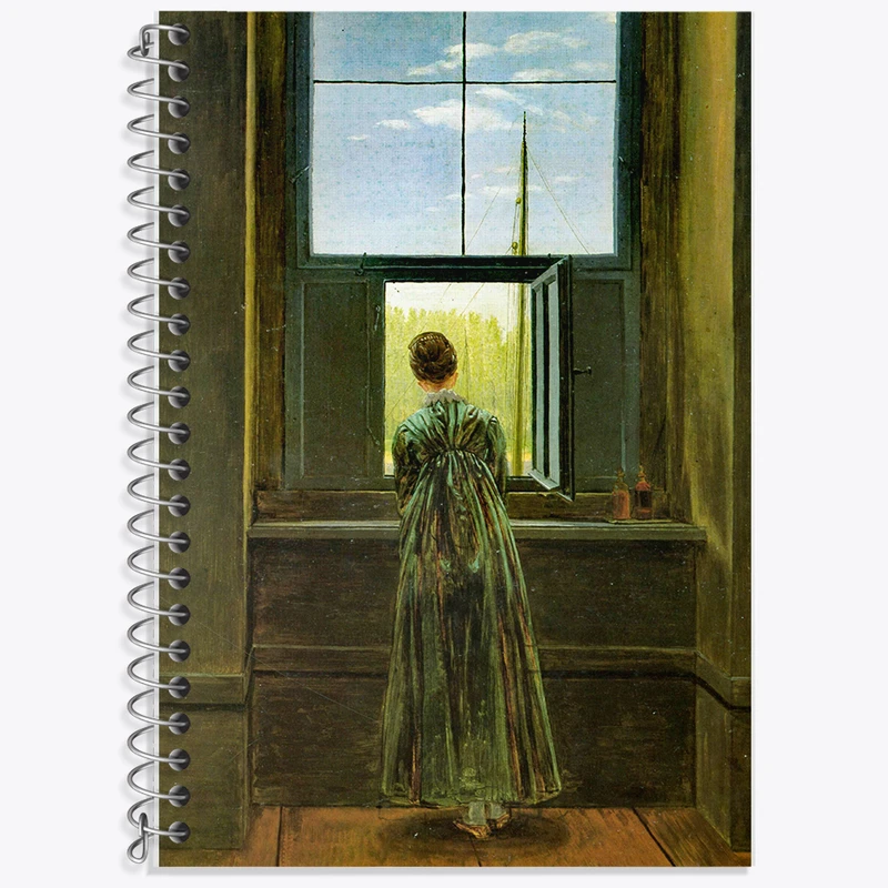 دفتر نت موسیقی 50 برگ خندالو طرح نقاشی زنی در کنار پنجره اثر کاسپار دیوید فردریش کد F12501