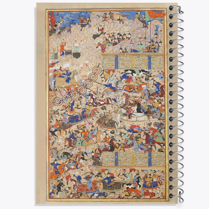 دفتر لیست خرید 50 برگ خندالو طرح نقاشی برگی از شاهنامه ایرانیان و تورانیان کد F12211