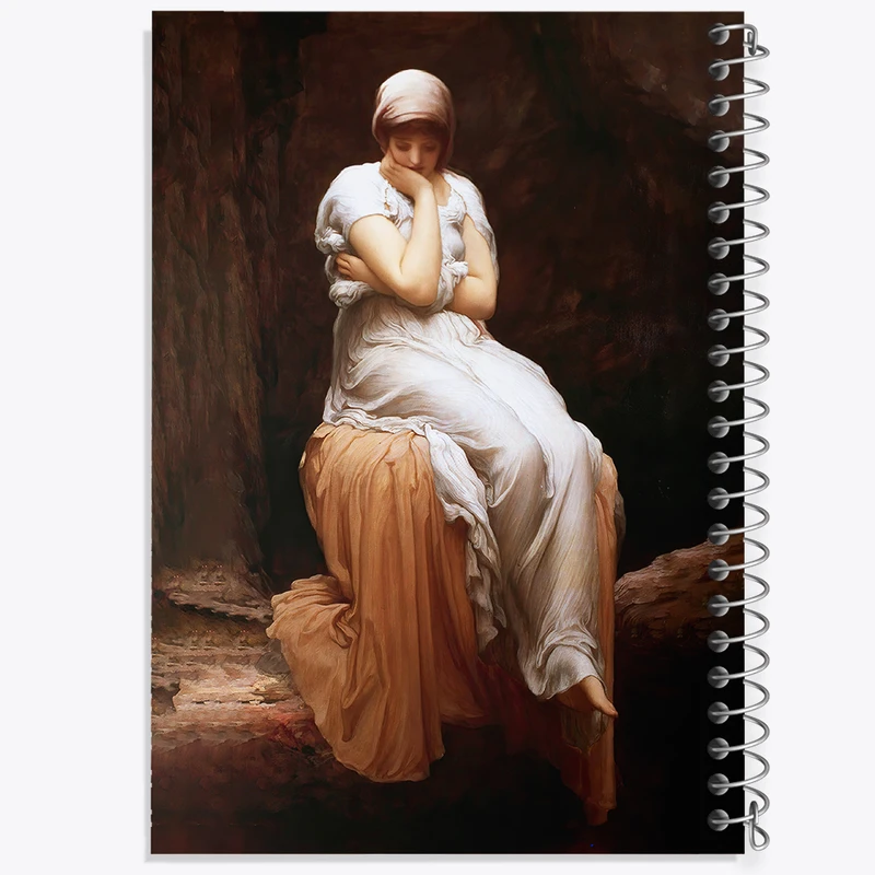 دفتر مشق 50 برگ خندالو طرح نقاشی تنهایی اثر فردریک لیتون کد F12264