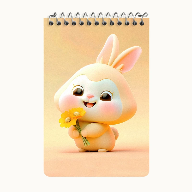 دفتر یادداشت 50 برگ خندالو طرح خرگوش کیوت کد F5685