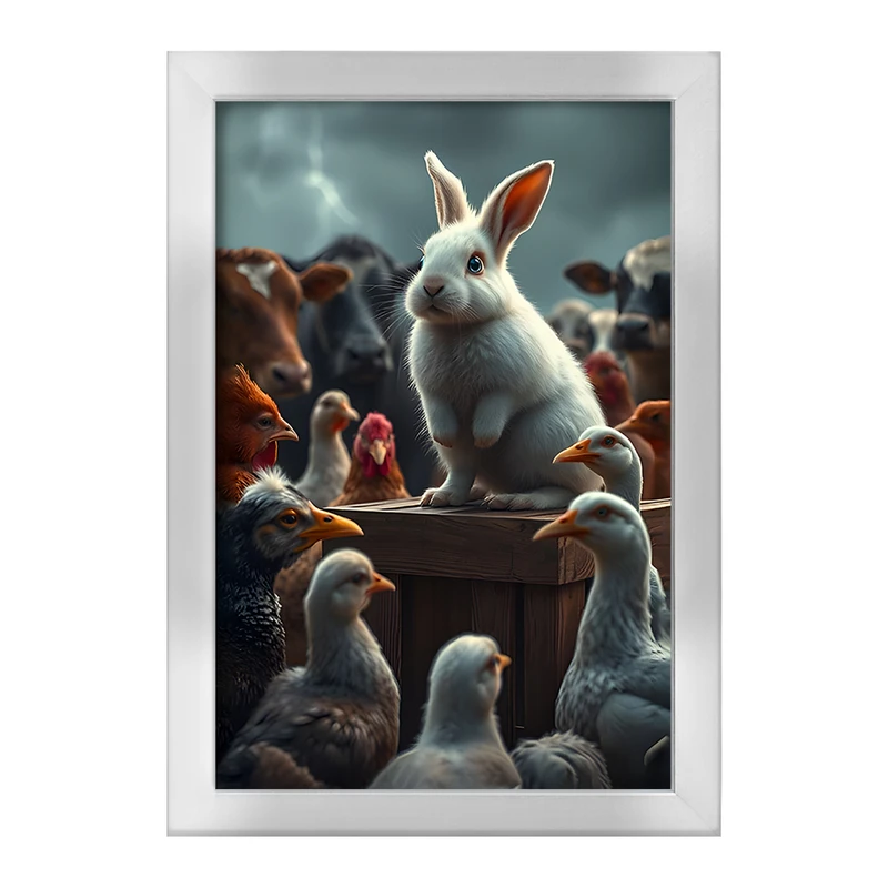 تابلو خندالو طرح خرگوش و حیوانات مزرعه کد F11667
