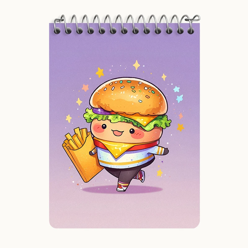 دفتر یادداشت 50 برگ خندالو طرح همبرگر توپولو کد N8178