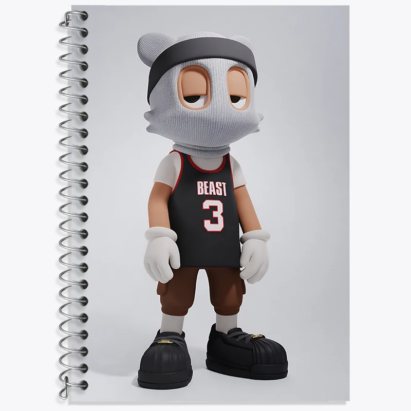 دفتر زبان دوخط 50 برگ خندالو طرح آدمک ماسک دار کد F4044