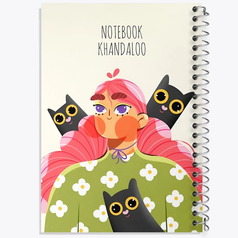 دفتر شطرنجی 50 برگ خندالو طرح دخترانه فانتزی کد N7767