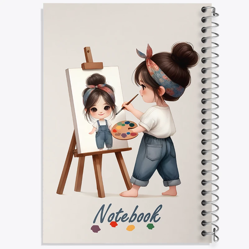 دفتر مشق 100 برگ خندالو طرح دختر نقاش کد N7020