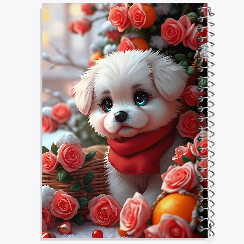 دفتر مشق 50 برگ خندالو طرح سگ کیوت کد F8562