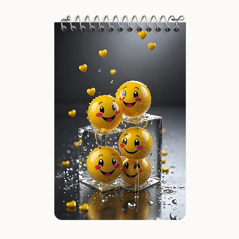 دفتر یادداشت 50 برگ خندالو طرح ایموجی خنده کد F11804