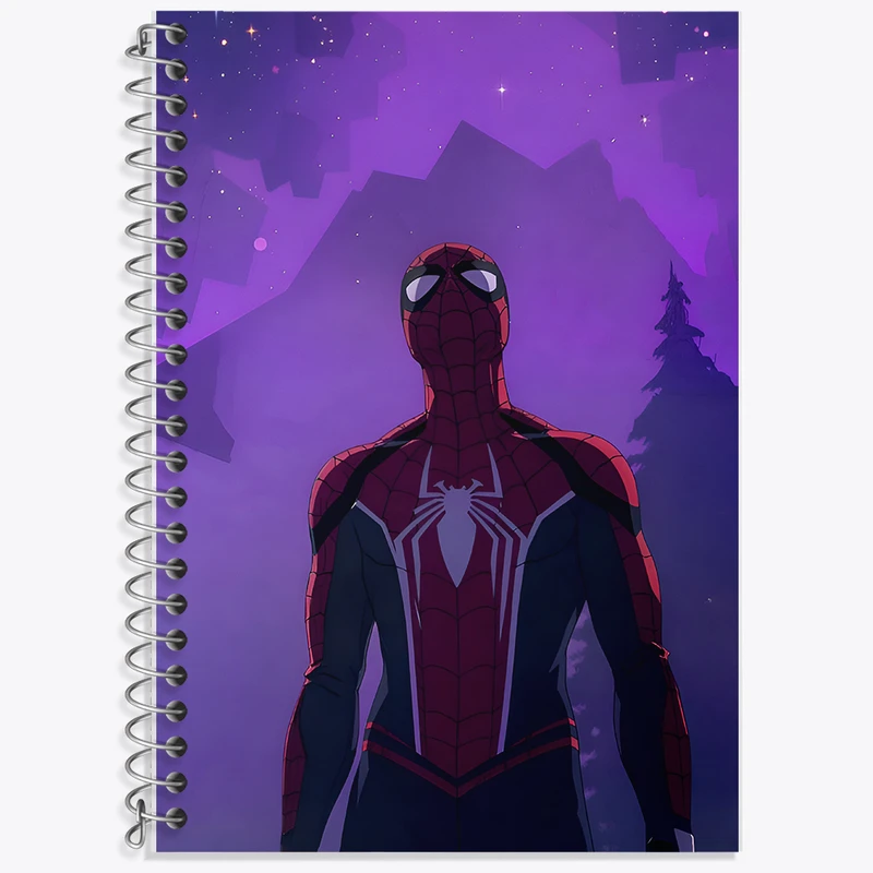 دفتر زبان 50 برگ خندالو مدل دو خط طرح مرد عنکبوتی کد F9481