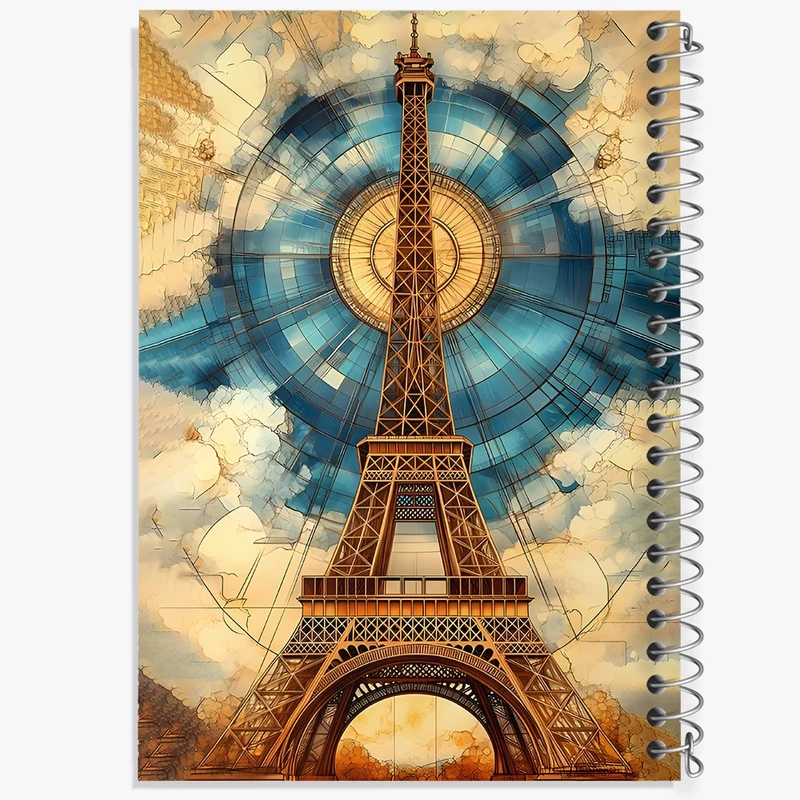 دفتر ژورنال نویسی 50 برگ خندالو مدل نقطه ای طرح برج ایفل کد F11795