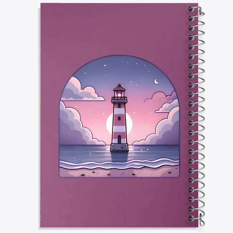 دفتر مشق 100 برگ خندالو طرح فانوس دریایی کد N6505