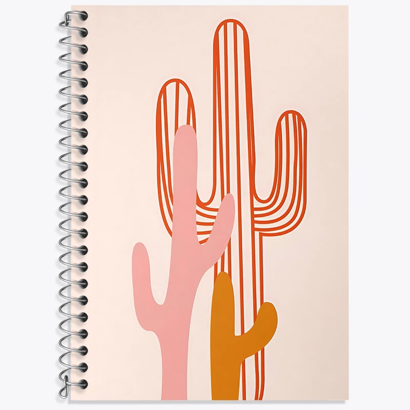 دفتر زبان 50 برگ خندالو مدل دو خط طرح کاکتوس کد N8642