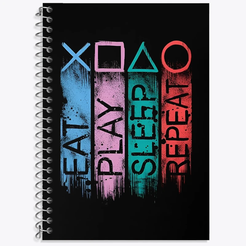 دفتر زبان 50 برگ خندالو مدل سه خط طرح گیمر (Gamer) کد F3987