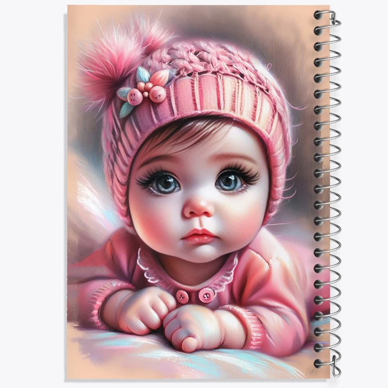 دفتر ژورنال نویسی 50 برگ خندالو مدل نقطه ای طرح نوزاد کیوت کد F10683