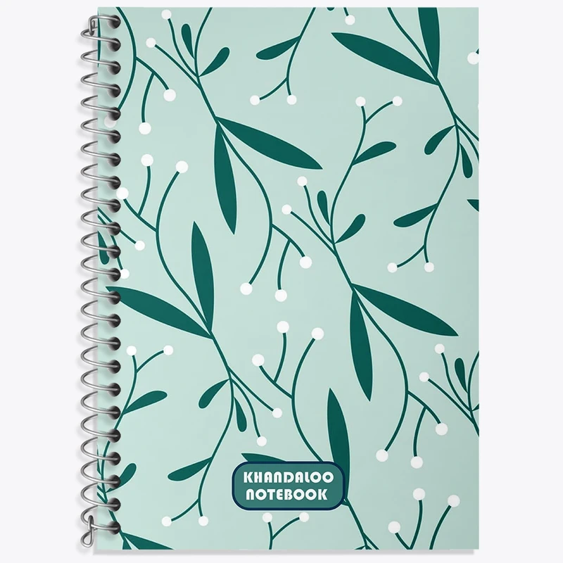 دفتر زبان 50 برگ خندالو مدل سه خط طرح پترن گل کد N6091