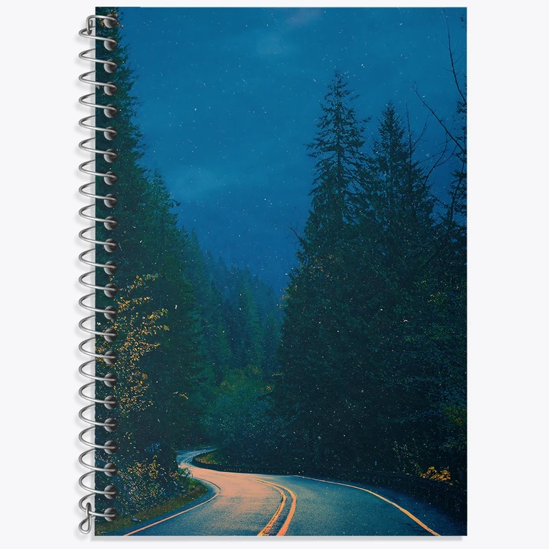 دفتر لغت 50 برگ خندالو طرح جاده و طبیعت کد N7492